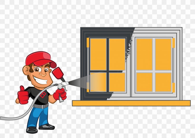 Painting Cartoon, PNG, 3508x2481px, Cartoon, Canvas, Character, Construction Worker, Door Download Free