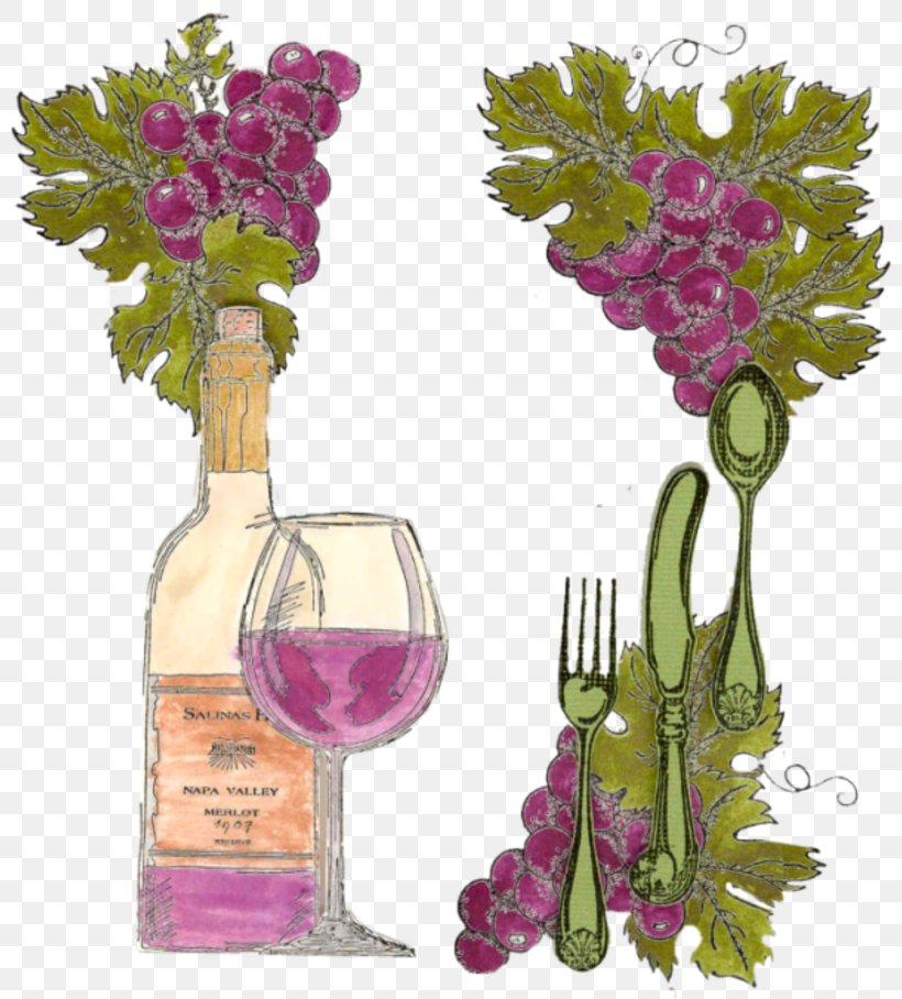 Grape Wine Glass Floral Design Glass Bottle, PNG, 800x908px, Grape, Bottle, Cut Flowers, Drinkware, Flora Download Free