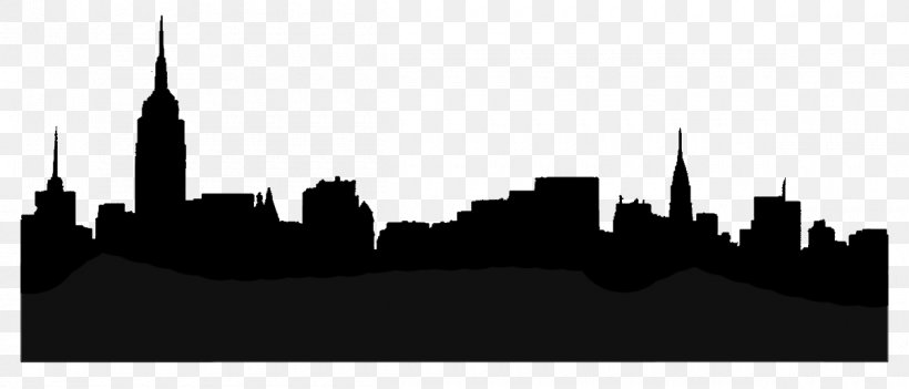 Manhattan Skyline Stencil Silhouette, PNG, 1200x515px, Manhattan, Art, Black And White, City, Drawing Download Free