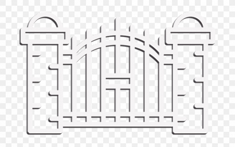 Lineal Halloween Icon Cemetery Gates Icon Graveyard Icon, PNG, 1404x880px, Graveyard Icon, Bathroom, Bedroom, Countertop, Gate Download Free