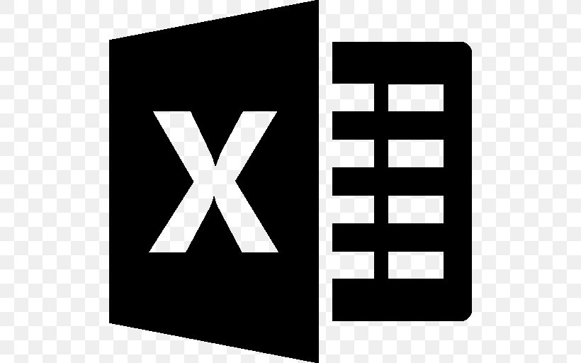 Microsoft Excel, PNG, 512x512px, Microsoft Excel, Area, Black, Black And White, Brand Download Free
