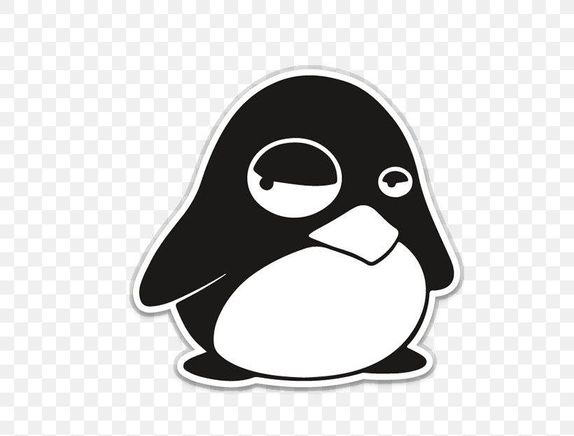 Sticker Decal Paper T-shirt Linux, PNG, 622x622px, Sticker, Beak, Bird, Black And White, Computer Software Download Free