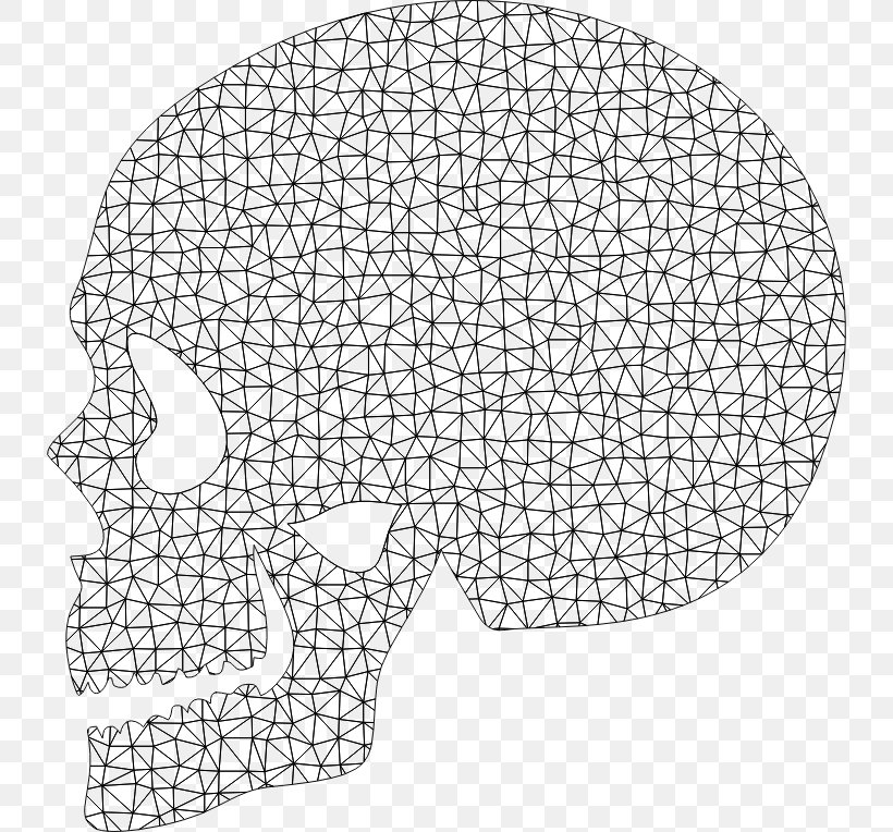 Website Wireframe Skull Polygon Brain, PNG, 734x764px, Website Wireframe, Area, Black And White, Bone, Brain Download Free