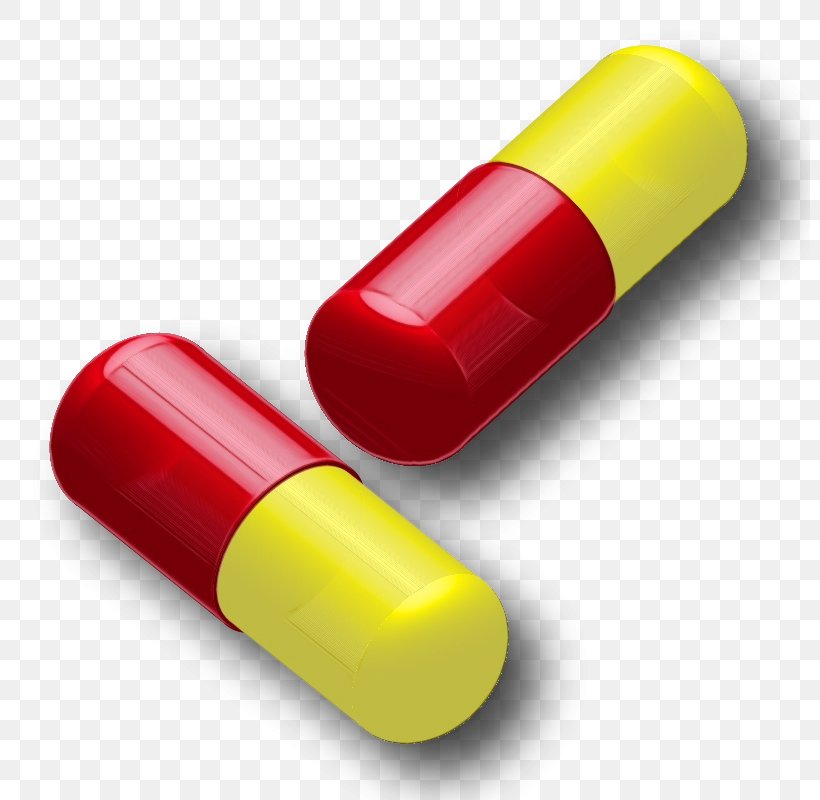 Pill Capsule Pharmaceutical Drug Yellow Medicine, PNG, 800x800px, Watercolor, Capsule, Material Property, Medical, Medicine Download Free