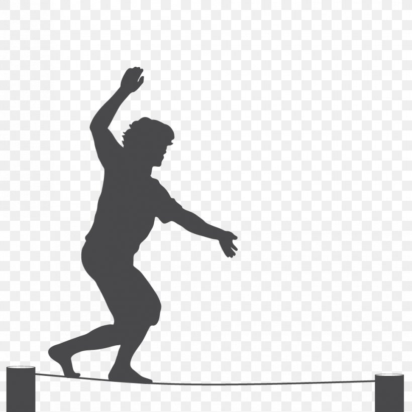 Silhouette Tightrope Walking Circus, PNG, 967x969px, Silhouette, Arm, Black, Black And White, Circus Download Free