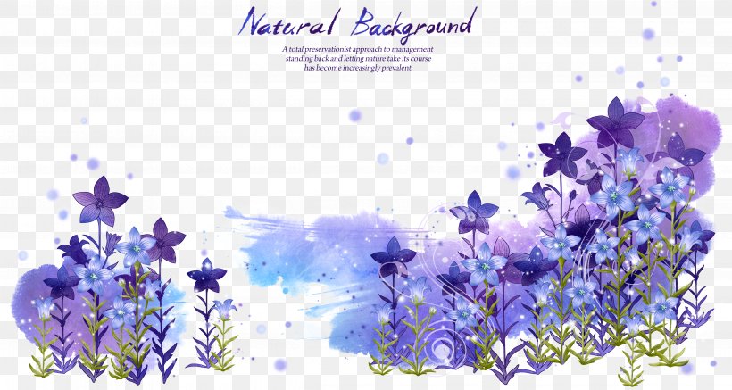 Flower Purple, PNG, 4846x2587px, Flower, Art, Blossom, Blue, Bluebonnet Download Free