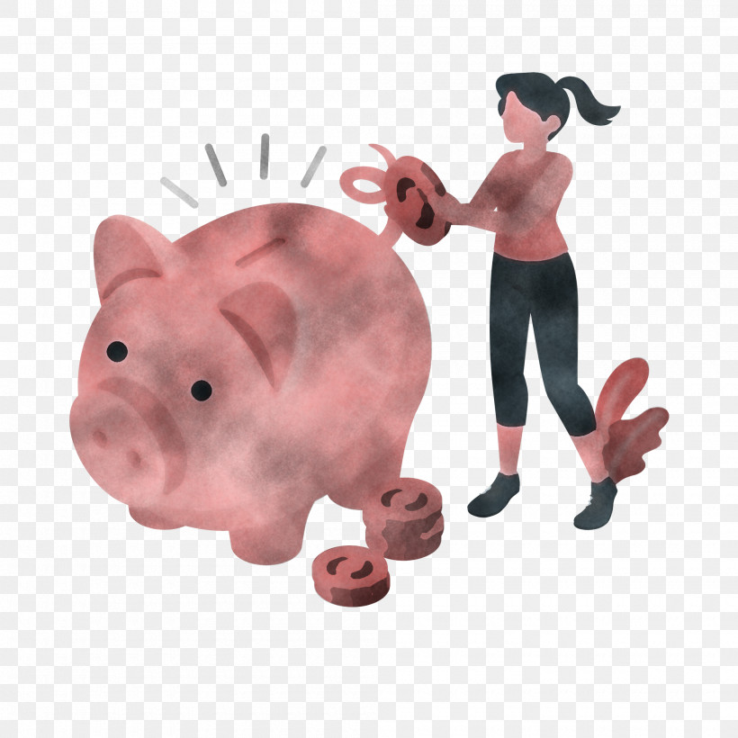 Piggy Bank, PNG, 2000x2000px, Stuffed Toy, Bank, Figurine, Piggy Bank, Snout Download Free