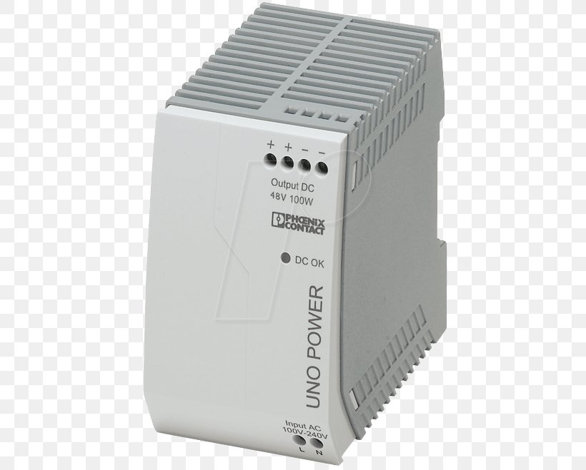 Power Supply Unit Power Converters DIN Rail Phoenix Contact AC Adapter, PNG, 438x659px, Power Supply Unit, Ac Adapter, Acdc Receiver Design, Computer Component, Dctodc Converter Download Free
