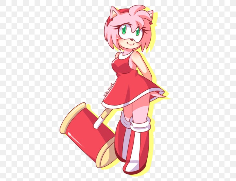 Amy Rose Sonic The Hedgehog Sonic Forces Sonic The Fighters Sticker, PNG, 500x629px, Watercolor, Cartoon, Flower, Frame, Heart Download Free