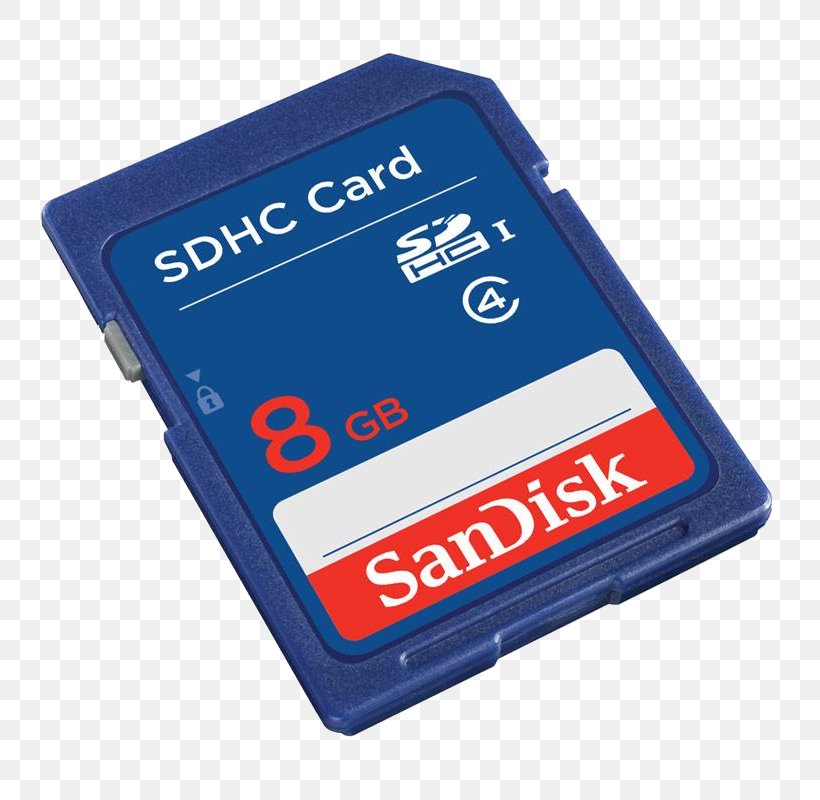 SanDisk Standard SDHC Memory Card Flash Memory Cards Secure Digital, PNG, 800x800px, Sdhc, Computer Data Storage, Electronic Device, Electronics Accessory, Flash Memory Download Free