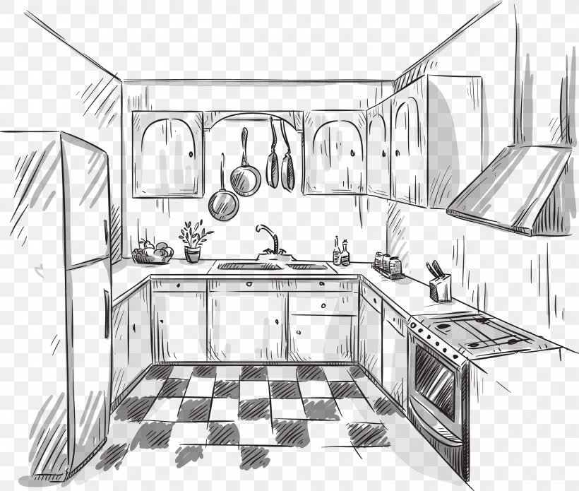 How To Draw a Kitchen / Room in Two Point Perspective Step by Step Tutorial  - How to Draw Step by Step Drawing Tutorials