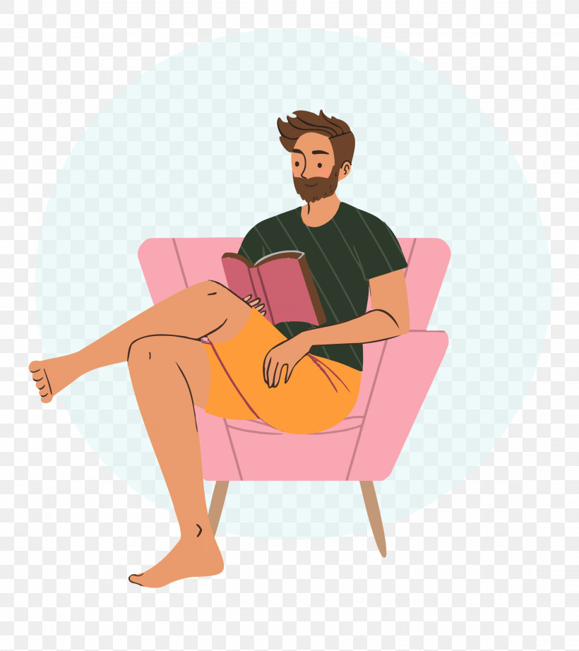 Reading Book Free Time Sofa, PNG, 2222x2500px, Reading Book, Behavior, Cartoon, Chair, Conversation Download Free
