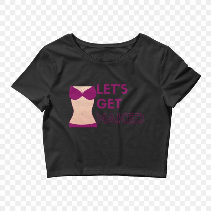 T-shirt Crop Top Clothing Hoodie, PNG, 1000x1000px, Tshirt, Black, Brand, Clothing, Crop Top Download Free