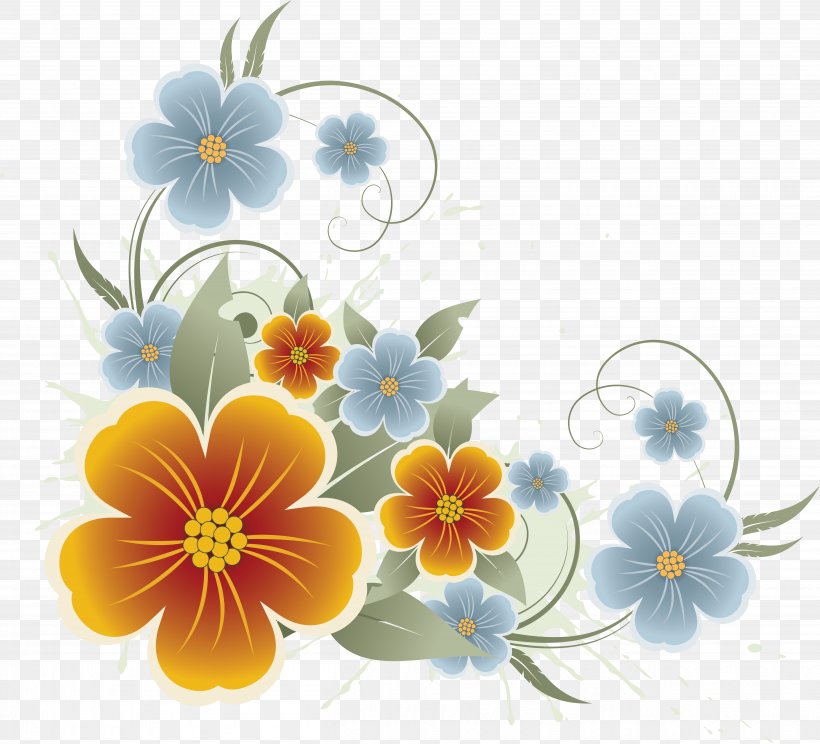 Flower Floral Design Clip Art, PNG, 5033x4570px, Flower, Blue, Daisy, Drawing, Flora Download Free
