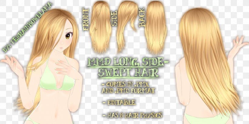 Human Hair Color MikuMikuDance Blond Body Hair, PNG, 1264x632px, Watercolor, Cartoon, Flower, Frame, Heart Download Free