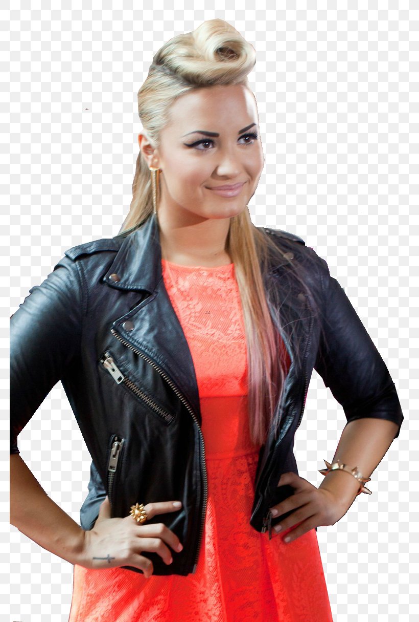 Demi Lovato Leather Jacket Long Hair Photo Shoot, PNG, 782x1215px, Watercolor, Cartoon, Flower, Frame, Heart Download Free