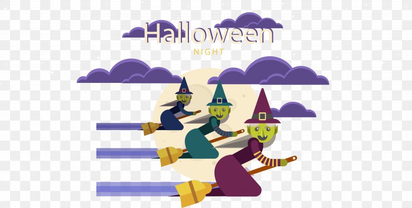 Halloween Flight Boszorkxe1ny Jack-o-lantern, PNG, 4075x2059px, Halloween, Art, Brand, Flight, Games Download Free