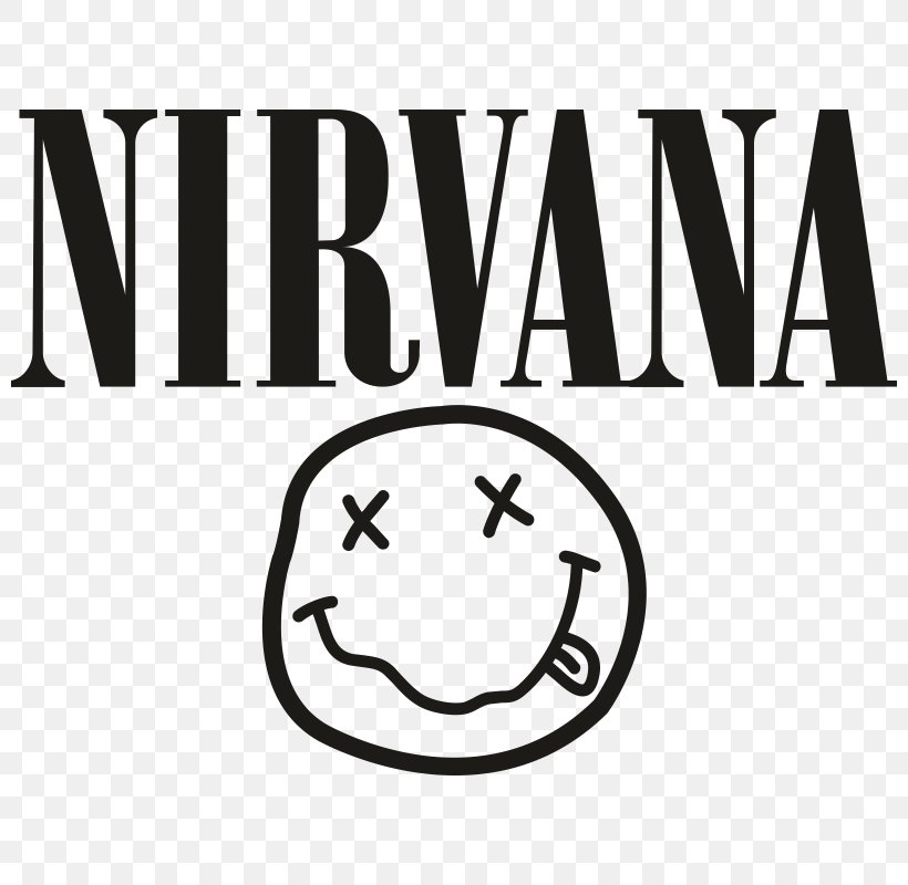 Smiley T-shirt Nirvana Seattle Logo, PNG, 800x800px, Smiley, Area, Black And White, Brand, Emoticon Download Free