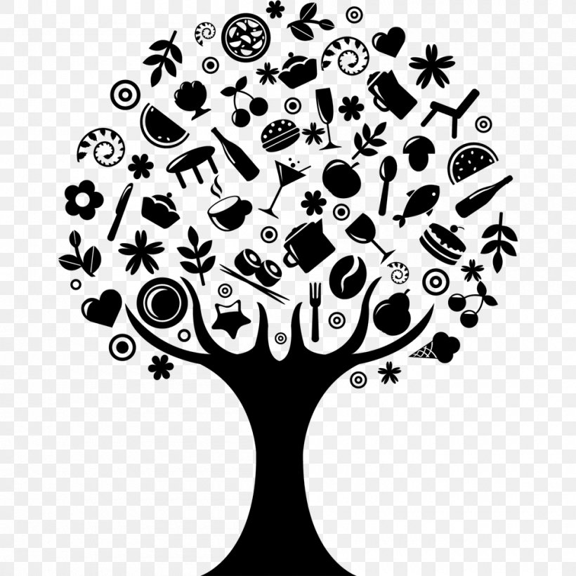 Royalty-free Clip Art, PNG, 1000x1000px, Royaltyfree, Art, Black And White, Branch, Flora Download Free