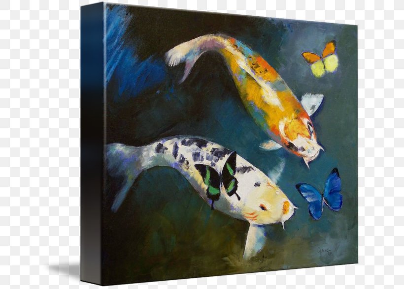 Butterfly Koi Canvas Fish Oil Painting Reproduction, PNG, 650x588px, Koi, Aquarium, Aquariums, Art, Artwork Download Free