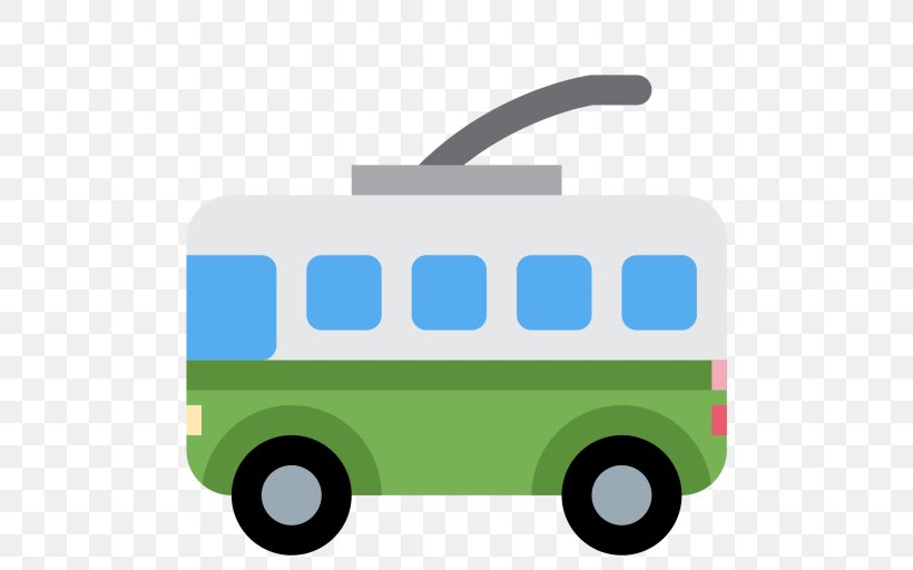 Trolleybus Transport Emoji, PNG, 512x512px, Trolleybus, Brand, Bus, Emoji, Green Download Free