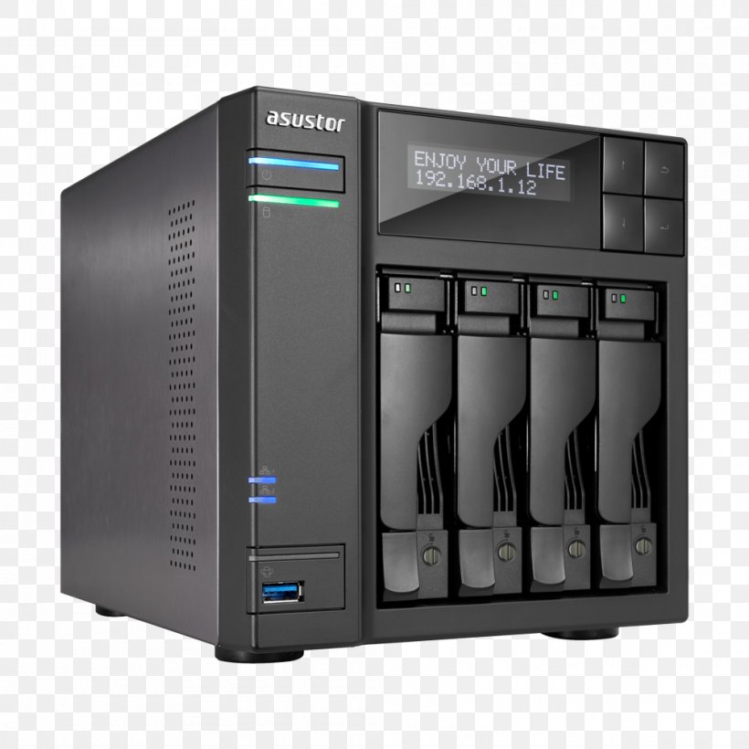 Network Storage Systems Multi-core Processor ASUSTOR Inc. Computer Servers Celeron, PNG, 1000x1000px, Network Storage Systems, Asustor As3202t, Asustor Inc, Celeron, Computer Case Download Free