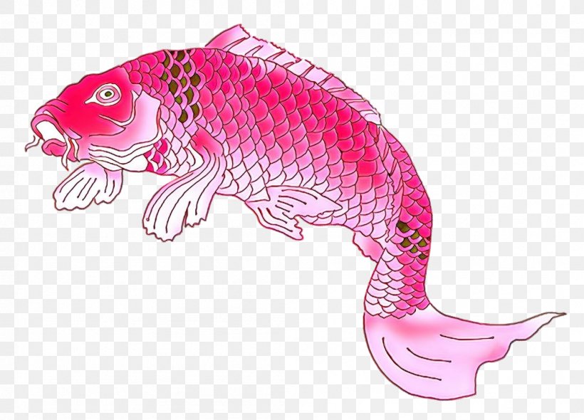 Pink Fish Fish Carp Animal Figure, PNG, 1049x755px, Cartoon, Animal Figure, Carp, Fish, Magenta Download Free