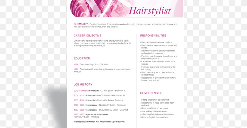 Résumé Hairdresser Wardrobe Stylist Template Make-up Artist, PNG, 600x425px, Resume, Beauty Parlour, Brand, Brochure, Cosmetics Download Free