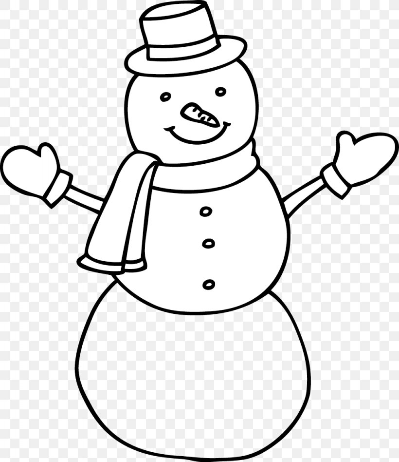 snowman coloring black and white