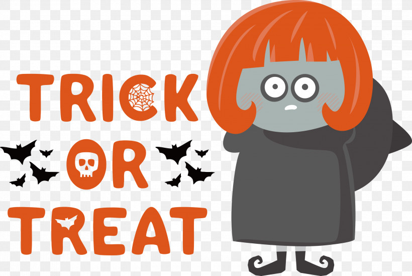 Trick Or Treat Halloween Trick-or-treating, PNG, 3000x2010px, Trick Or Treat, Behavior, Biology, Cartoon, Halloween Download Free