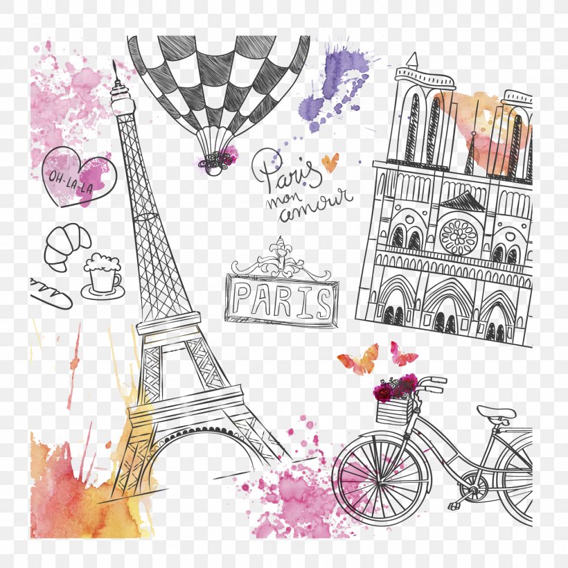 Paris Drawing Download, PNG, 1500x1500px, Paris, Brand, Digital Image, Drawing, Pink Download Free
