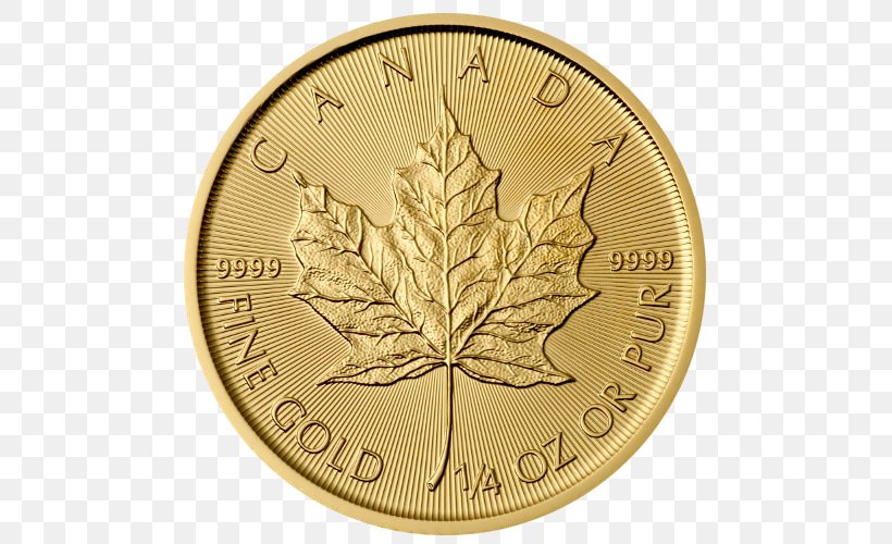 Canadian Gold Maple Leaf Bullion Coin Gold Coin Gold As An Investment Canadian Maple Leaf, PNG, 500x500px, Canadian Gold Maple Leaf, American Gold Eagle, Bullion, Bullion Coin, Canadian Maple Leaf Download Free
