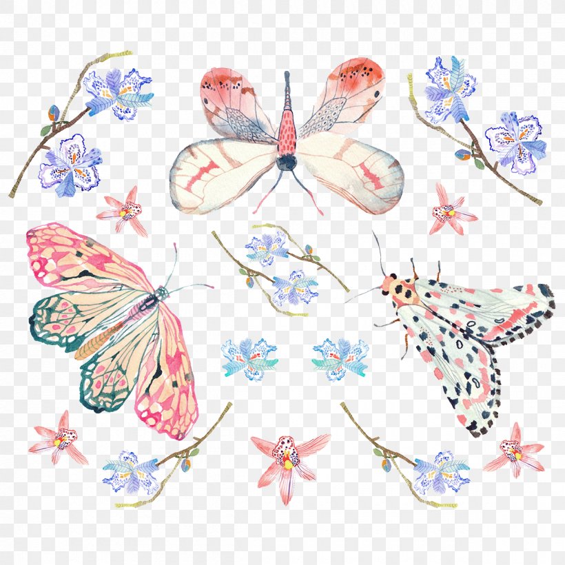 Butterfly Motif Pattern, PNG, 1200x1200px, Butterfly, Insect, Invertebrate, Moths And Butterflies, Motif Download Free