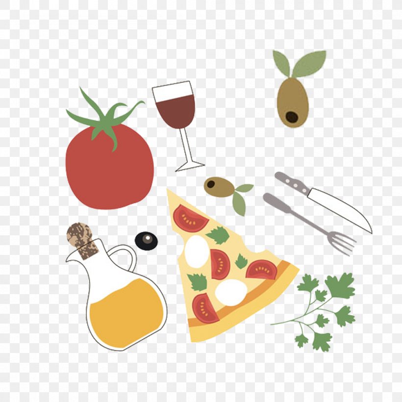 Pizza Delivery Italian Cuisine Drawing, PNG, 1000x1000px, Pizza, Cuisine, Drawing, Drinkware, Floral Design Download Free