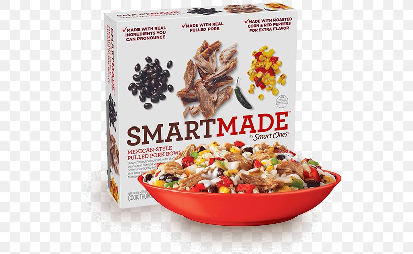 Smart Ones Pulled Pork Bowl Mexican Cuisine Fajita, PNG, 538x504px, Smart Ones, Bowl, Breakfast Cereal, Commodity, Convenience Food Download Free