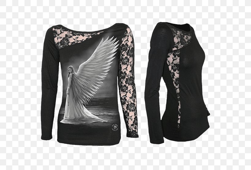 T-shirt Top Gothic Fashion Sleeve, PNG, 555x555px, Tshirt, Black, Blouse, Clothing, Dress Download Free