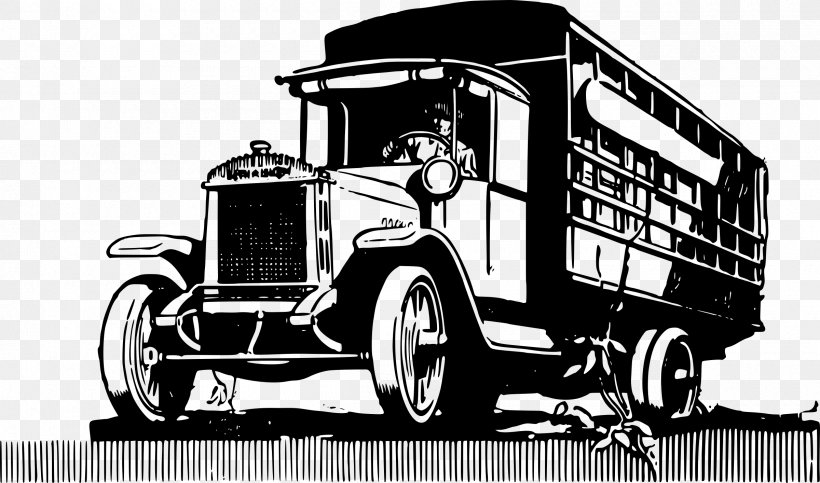 Car Pickup Truck Dump Truck Clip Art, PNG, 2400x1414px, Car, Antique Car, Automotive Design, Black And White, Brand Download Free
