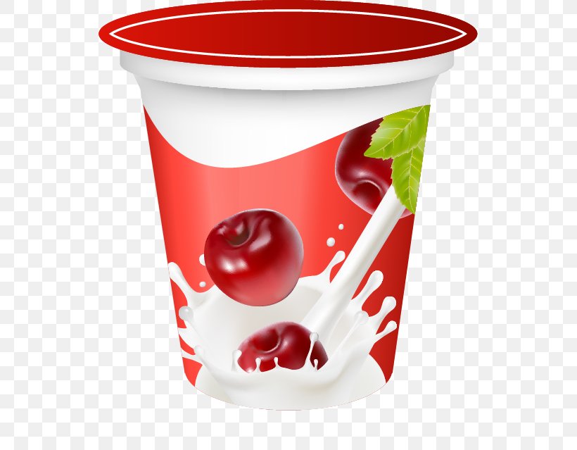 Milk Frozen Yogurt Berry, PNG, 539x639px, Milk, Berry, Cherry, Coffee Cup, Cup Download Free