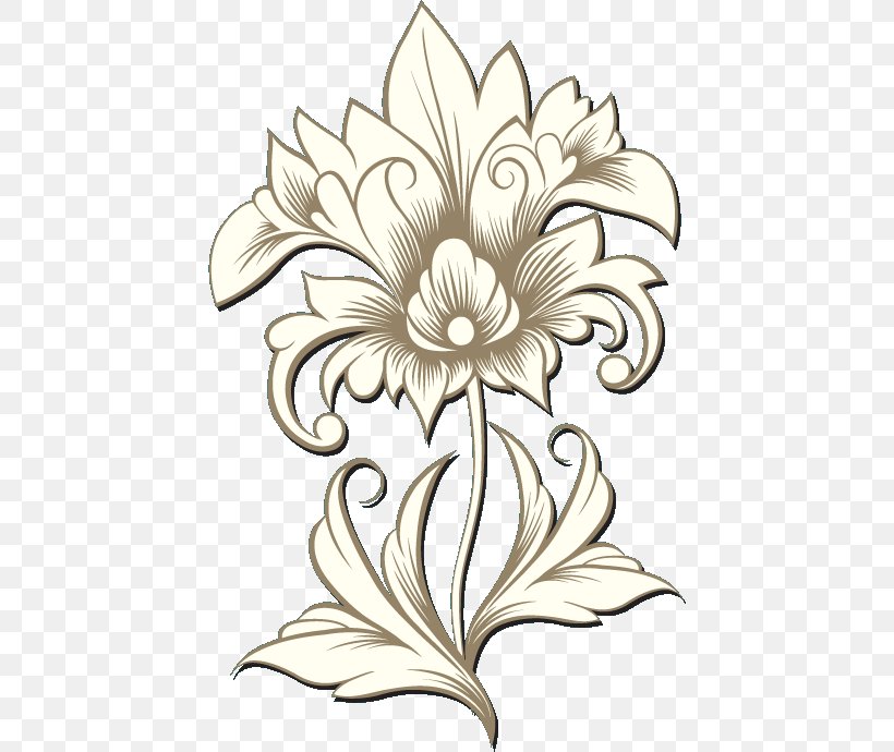 Flower Line Art, PNG, 438x690px, Floral Design, Blackandwhite, Cut Flowers, Drawing, Flower Download Free