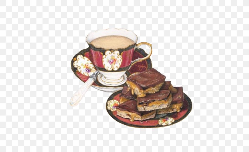 Tea Coffee Bakery Dessert Illustration, PNG, 500x500px, Tea, Art, Bakery, Biscuit, Breakfast Download Free