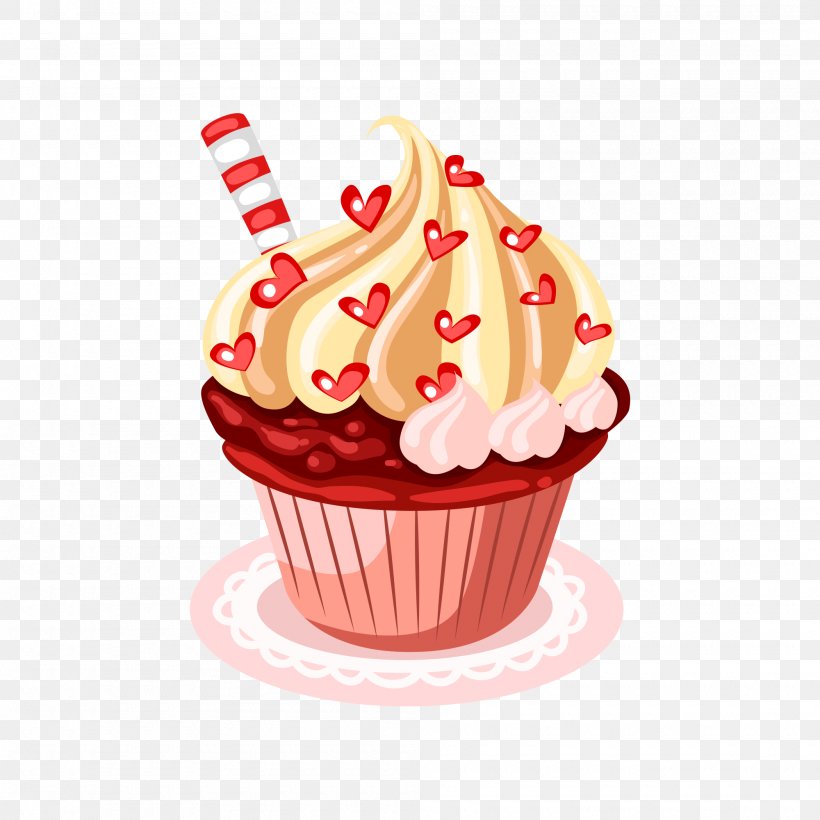 Vector Pastry, PNG, 2000x2000px, Cupcake, Baking, Baking Cup, Buttercream, Cake Download Free