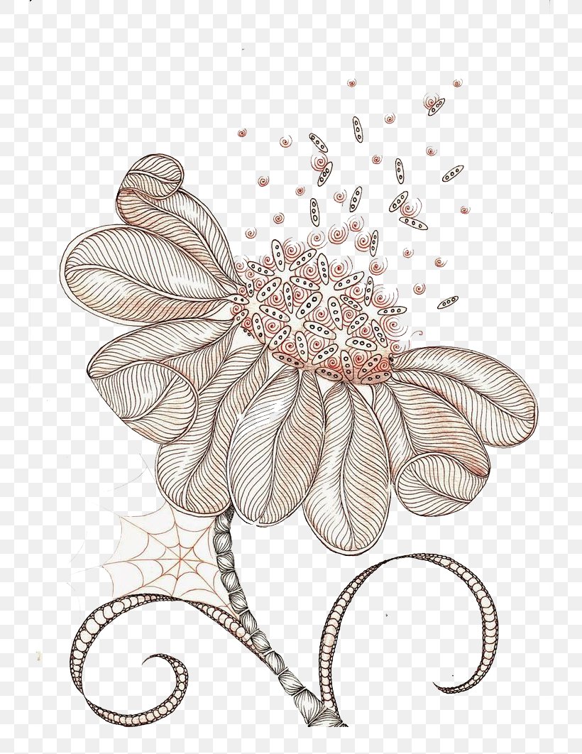 Flower Illustration, PNG, 736x1062px, Flower, Body Jewelry, Brooch, Cuteness, Hair Accessory Download Free
