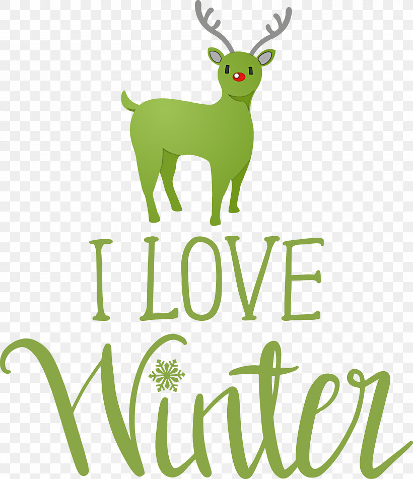 I Love Winter Winter, PNG, 2585x2999px, I Love Winter, Antler, Cartoon, Deer, Goat Download Free