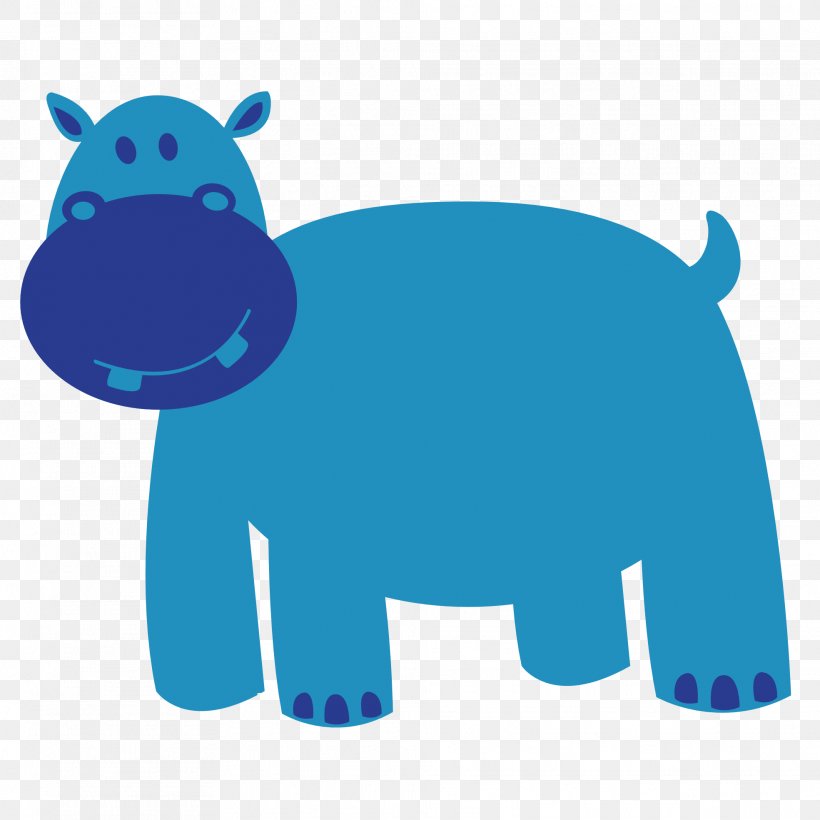Hippopotamus Animal Clip Art, PNG, 1969x1969px, Hippopotamus, Animal, Bear, Blue, Carnivoran Download Free