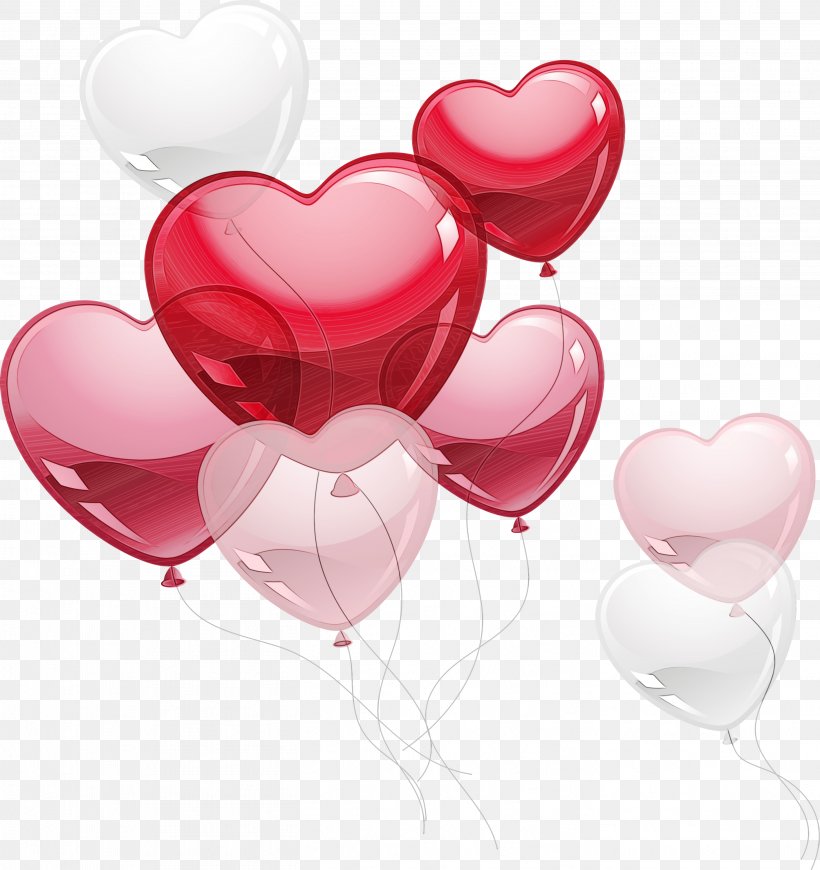 Valentine's Day, PNG, 2826x3000px, Watercolor, Balloon, Heart, Love, Material Property Download Free