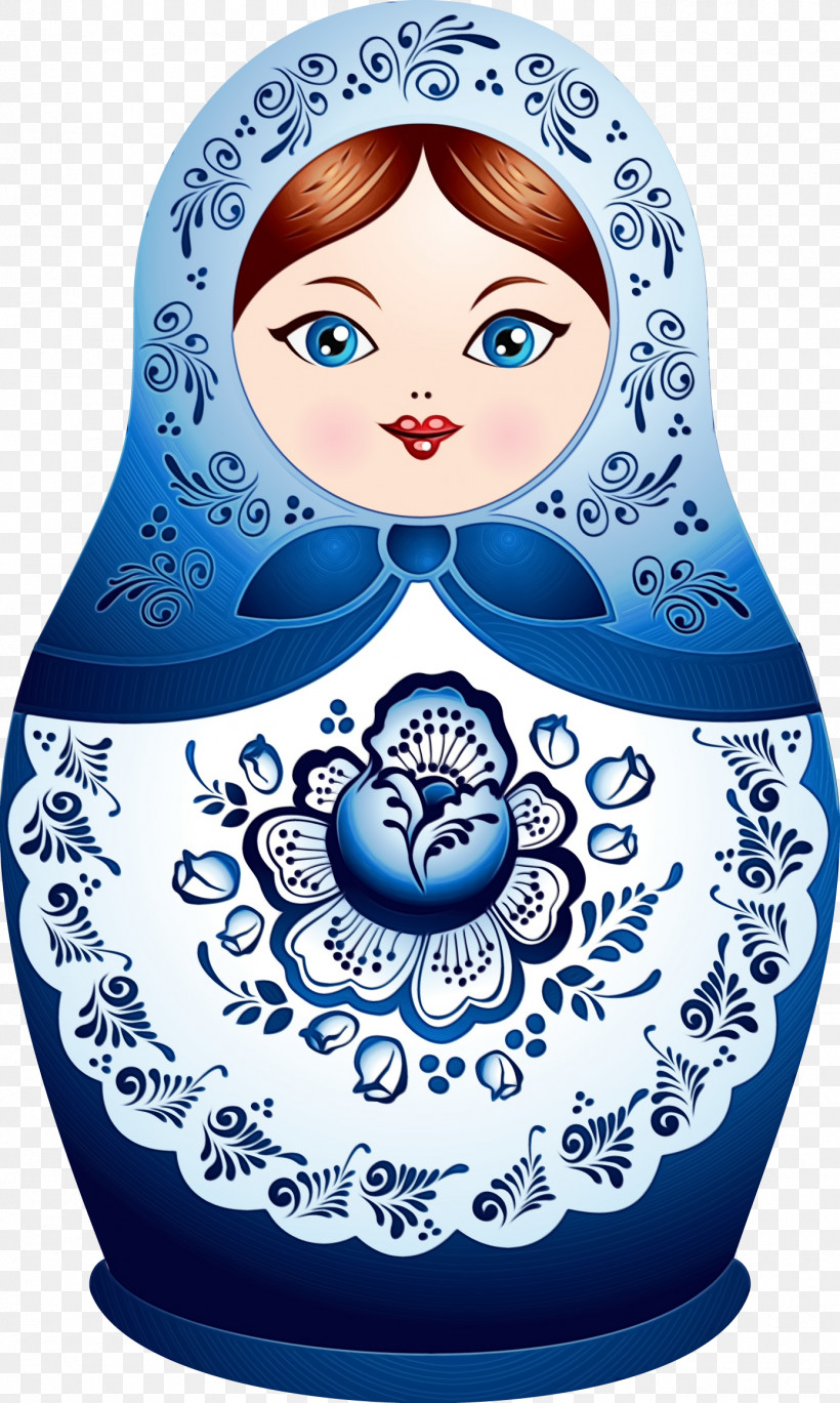 Blue Ceramic Doll Porcelain, PNG, 1389x2319px, Watercolor, Blue, Ceramic, Doll, Paint Download Free