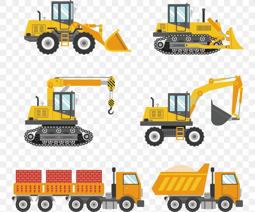 Sticker Excavator Wall Decal Truck, PNG, 744x683px, Sticker, Brand, Bulldozer, Construction Equipment, Crane Download Free