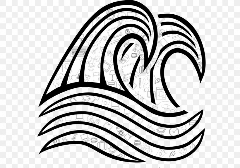 Line Art Drawing Wave Clip Art, PNG, 1024x717px, Line Art, Area, Art, Black, Black And White Download Free