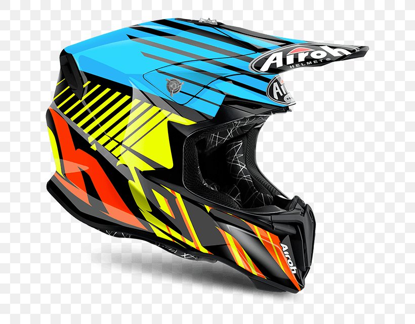 Motorcycle Helmets AIROH Motocross, PNG, 640x640px, Motorcycle Helmets, Airoh, Allterrain Vehicle, Automotive Design, Bicycle Clothing Download Free