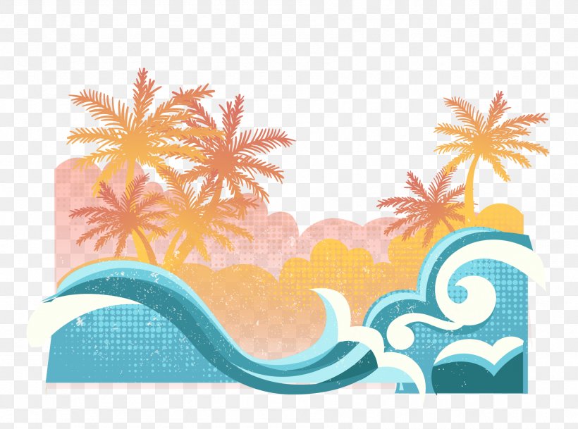 Beach Graphic Design Summer Illustration, PNG, 1795x1335px, Beach, Drawing, Flat Design, Orange, Summer Download Free